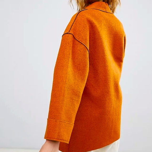 NWOT Warehouse Modern Bonded Rust Coat - Picture 11 of 11